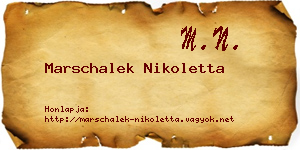 Marschalek Nikoletta névjegykártya